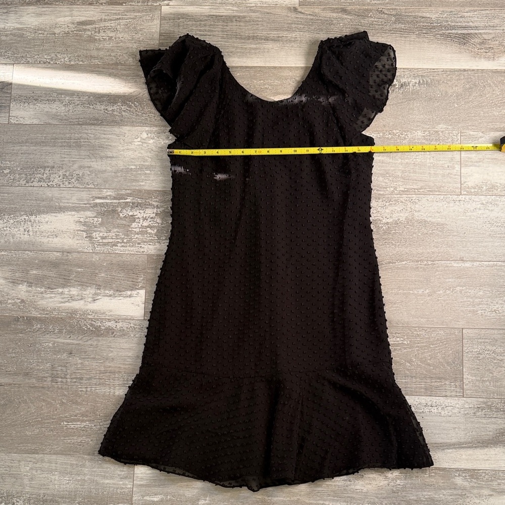 J. Crew Black Mini Dress with Swiss Dot Texture
